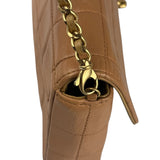 Chanel Vintage Beige Leather  Chocolate Bar East- 1987
