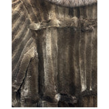 Jfa Nissin Brown Mink Fur Trim Chinchilla Fur Coat