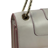 Bvlgari White/Pink Leather Serpenti Forever Shoulder Bag