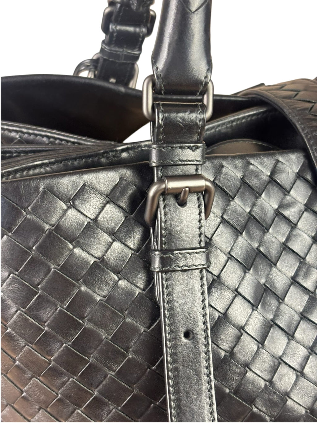 Bottega Veneta Black Intrecciato Two-Way Tote Bag