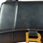 Balenciaga Black Leather Hourglass XS 2Way Handbag
