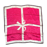 Chanel Pink/White Ribbon Silk Scarf