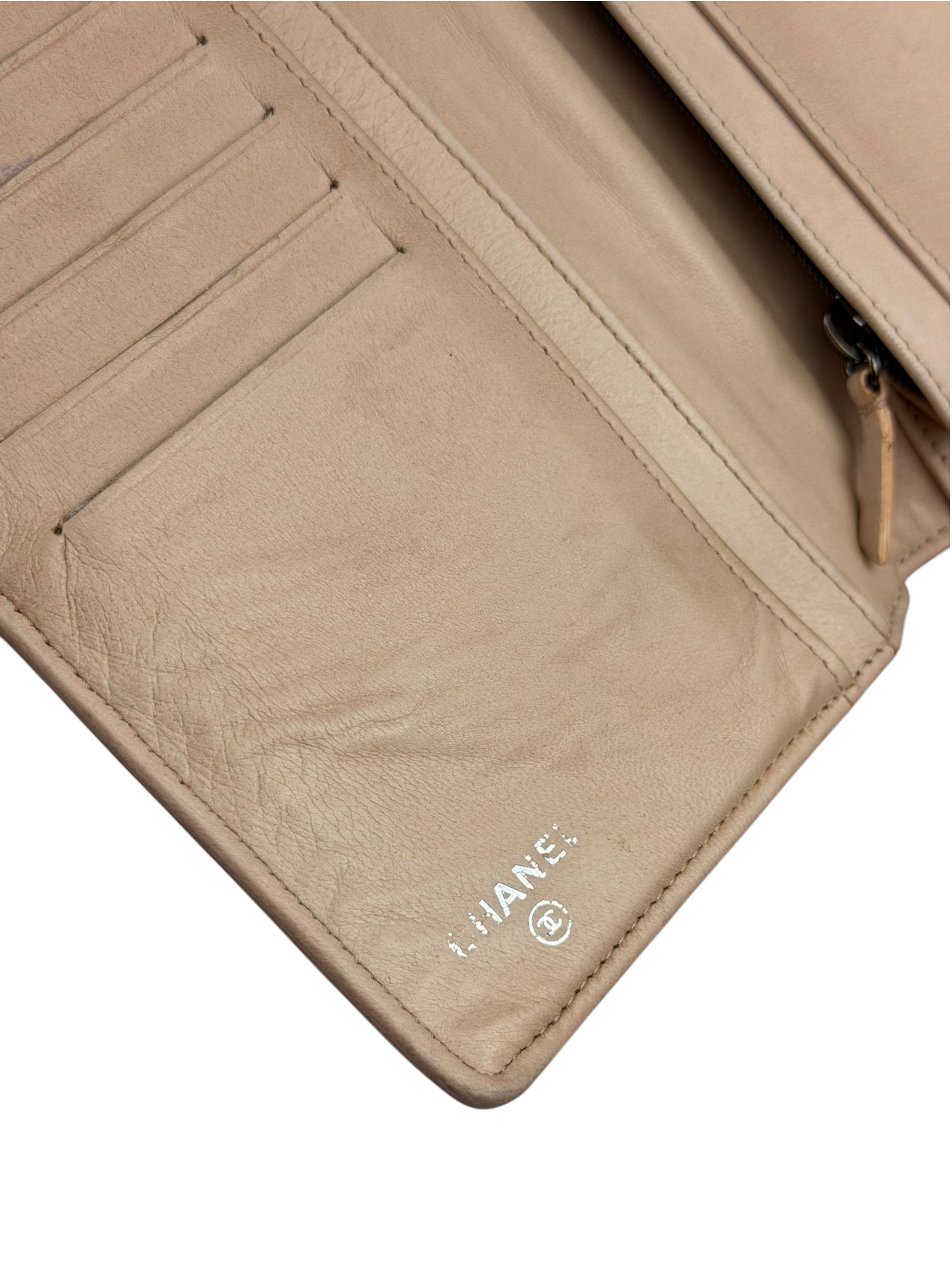 Chanel Light Pink Camila Leather Long Wallet
