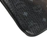 MCM Black Leather Visetos Monogram Pochette
