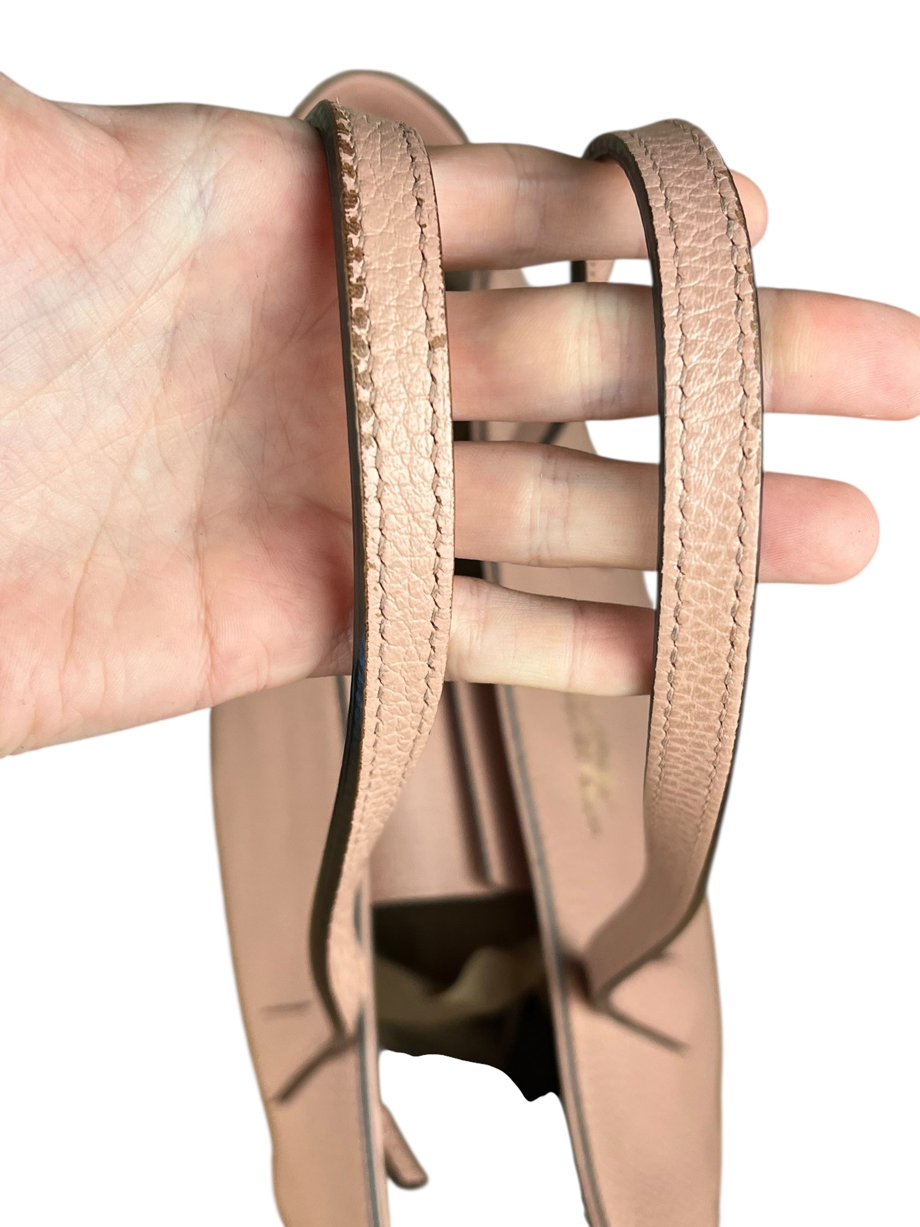 Gucci Pebbled Leather Swing Tote Pink