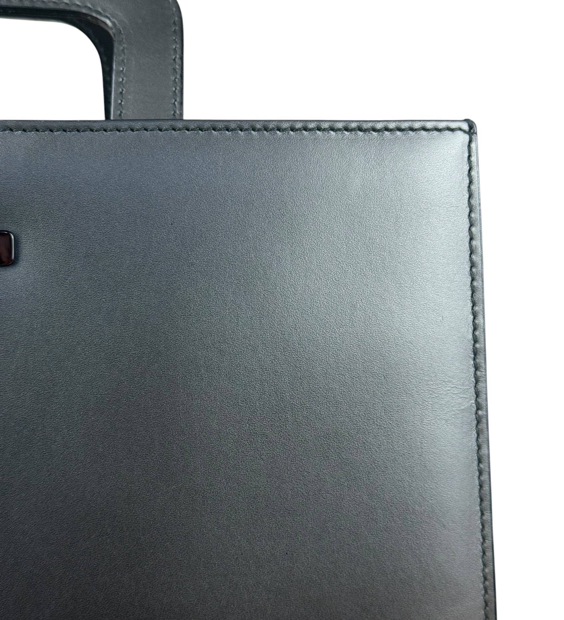 Gucci Grey Leather Retractable Top Handle Square 2-Way Satchel Bag