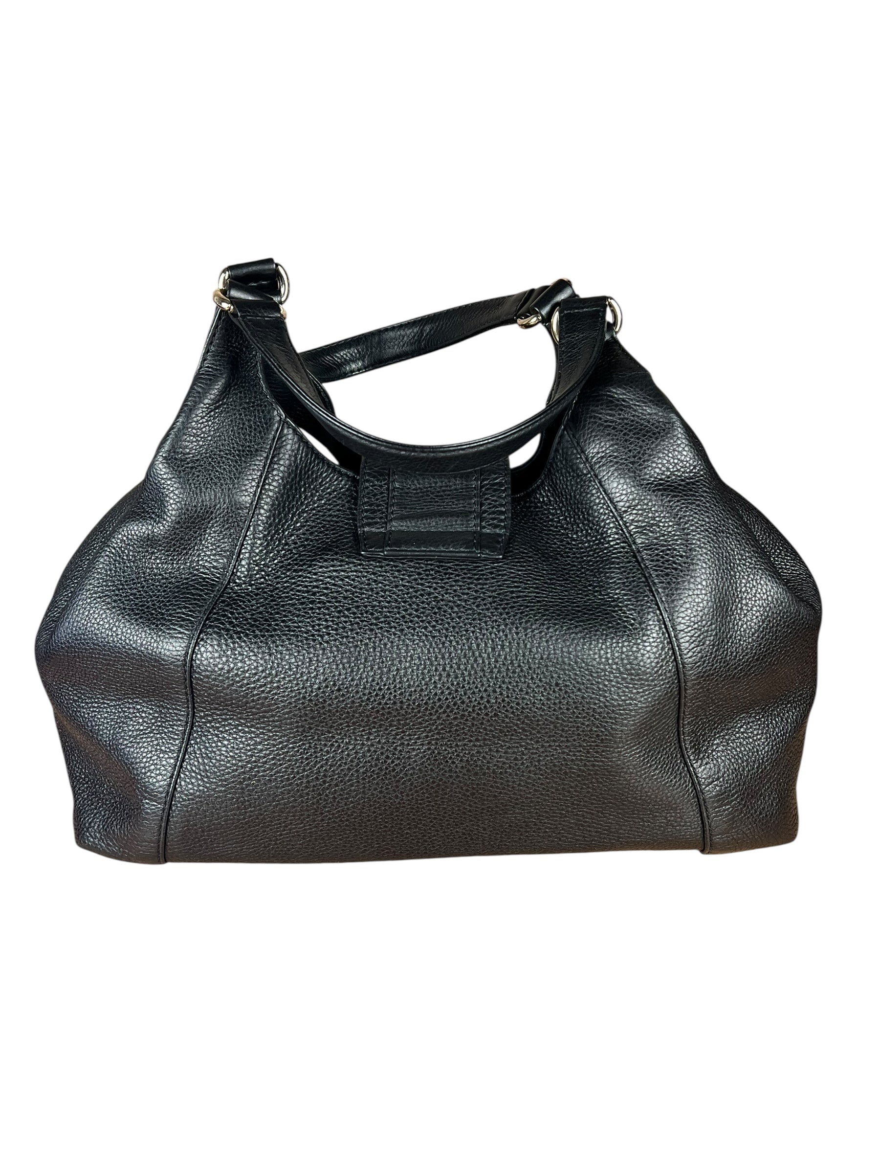 Gucci Black Leather Horsebit Flap Shoulder Bag
