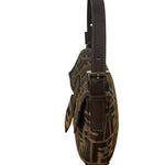 Fendi Brown Leather Trim Baguette