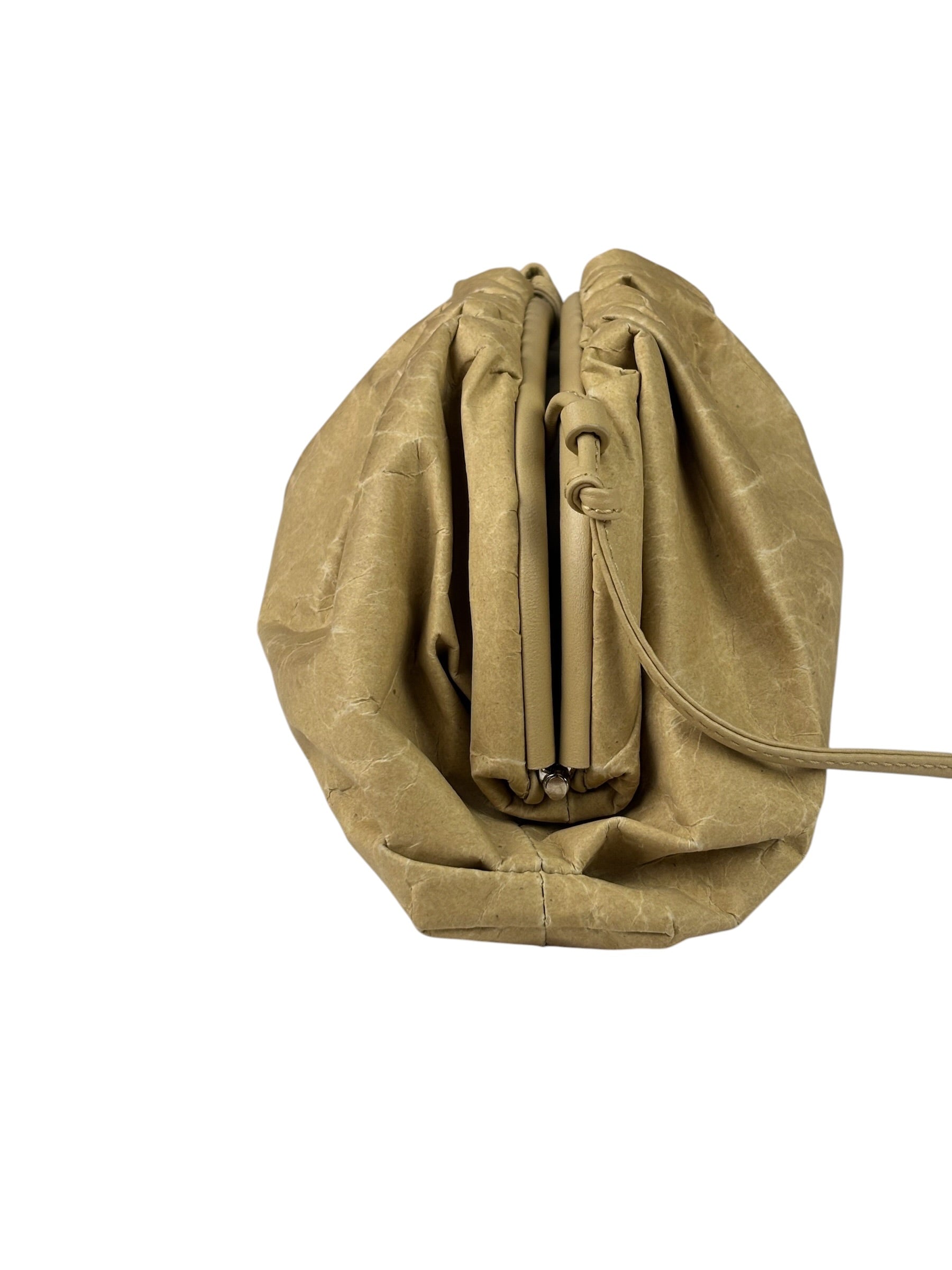 Bottega Veneta Beige Leather Kraft Paper Mini Pouch