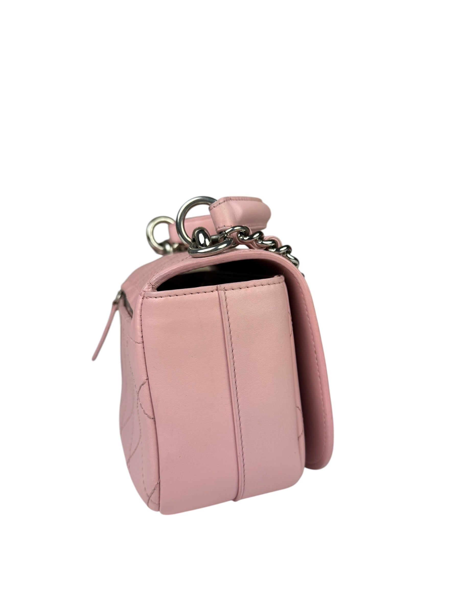Chanel Pink Stitch Quilt Ring My Bag 2Way Flap 2017