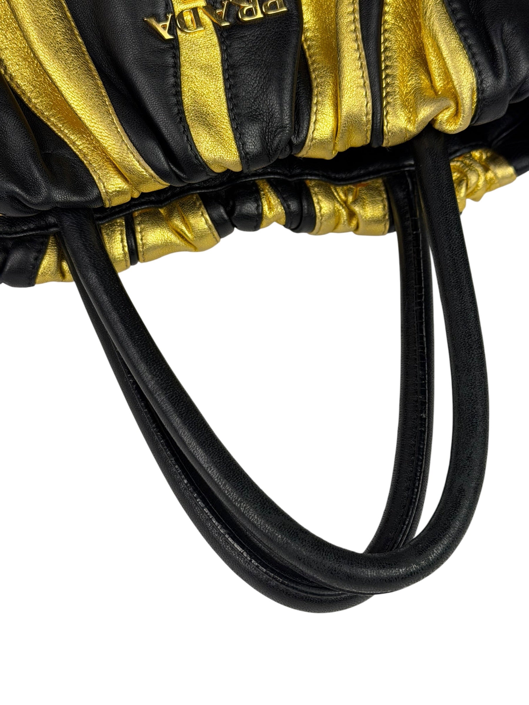Prada Bicolor Leather Nappa Waves Tote Bag