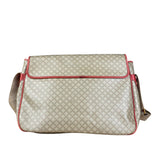 Celine Vintage Macadam Print Red Lined Flap Messenger Bag