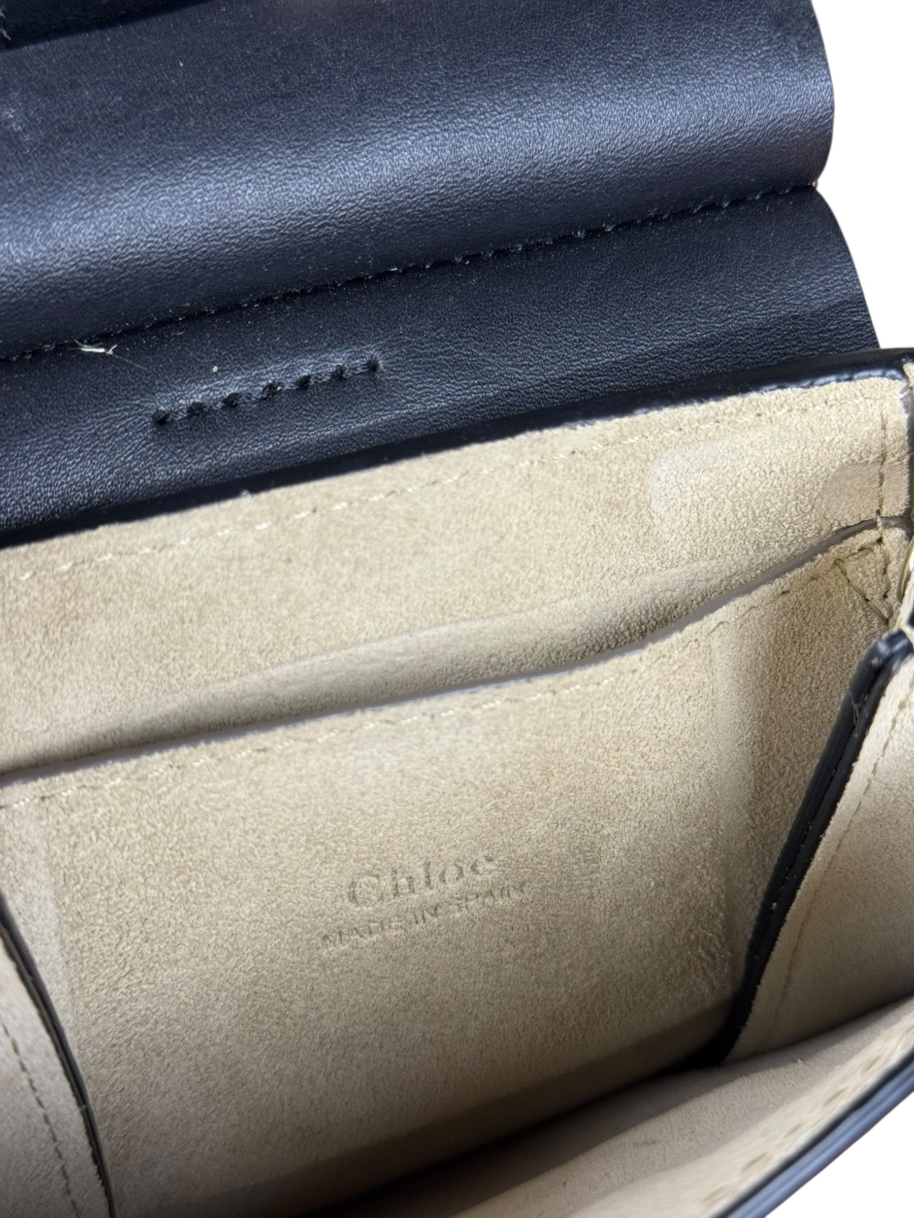 Chloé Suede Black Leather Faye Mini Bracelet Bag