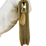 Prada Metallic Gold Saffiano Leather Zip-Around Wallet