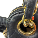 Chanel Vintage Black Quilted Leather Shoulder Bag 1987