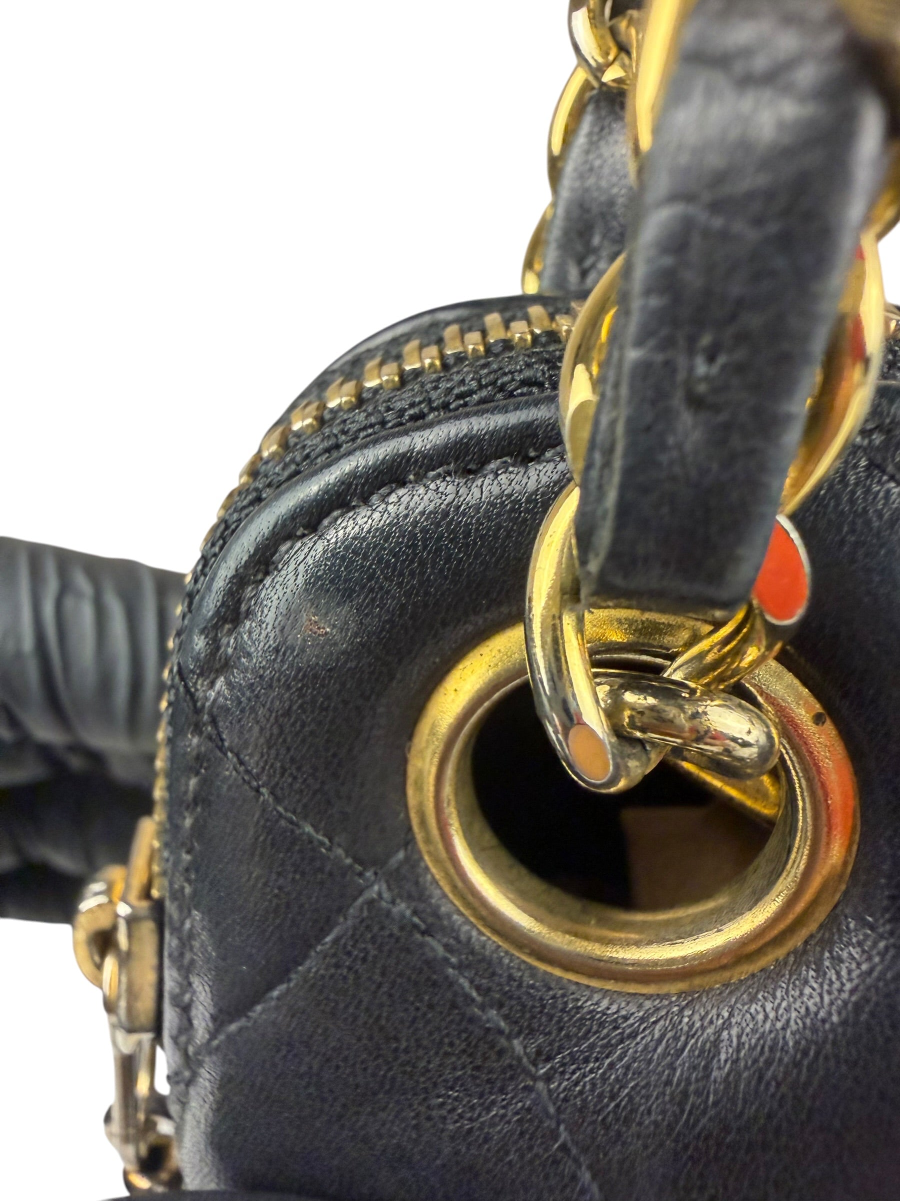 Chanel Vintage Black Quilted Leather Shoulder Bag 1987