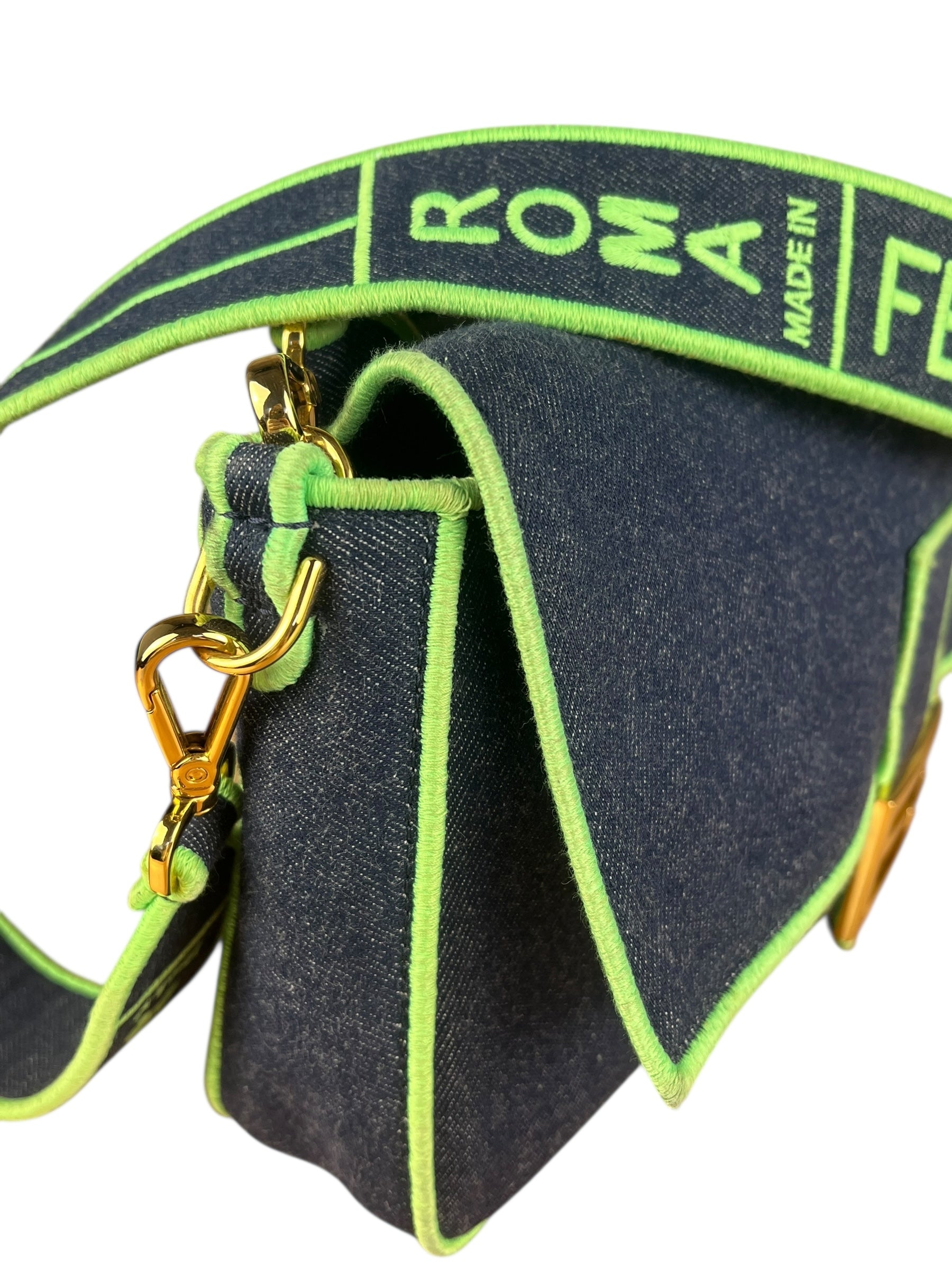 Fendi Denim Baguette NM 2Way Handbag