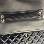 Chanel Black Quilted Patent Leather Double Flap Bag 2011