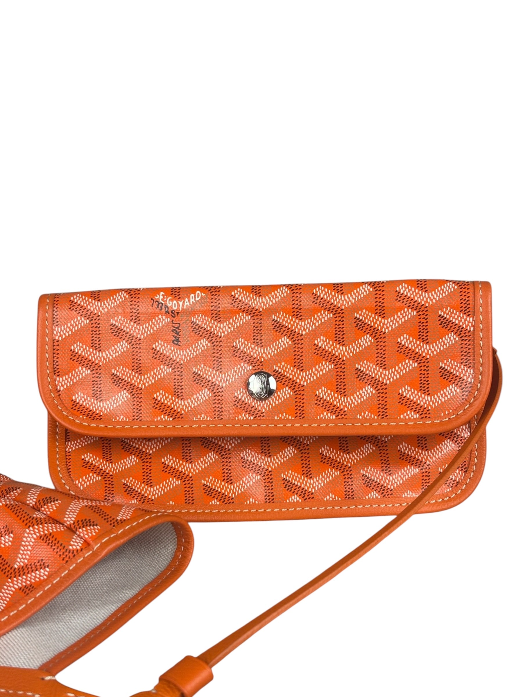 Goyard Saint Louis Orange Leather Tote Bag