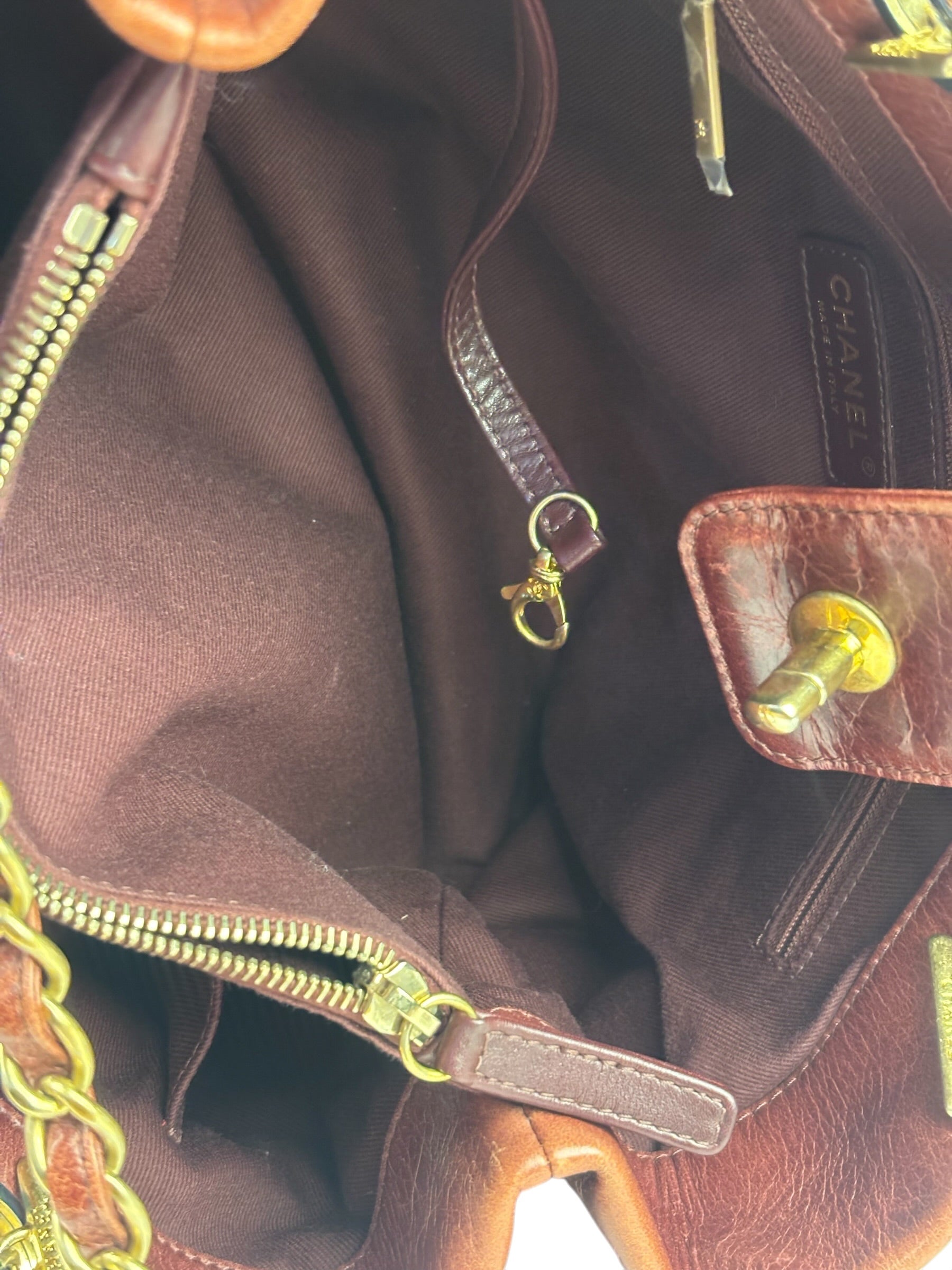Chanel Bi-Color Burgundy Quilted Soft Elegance Tote 2014
