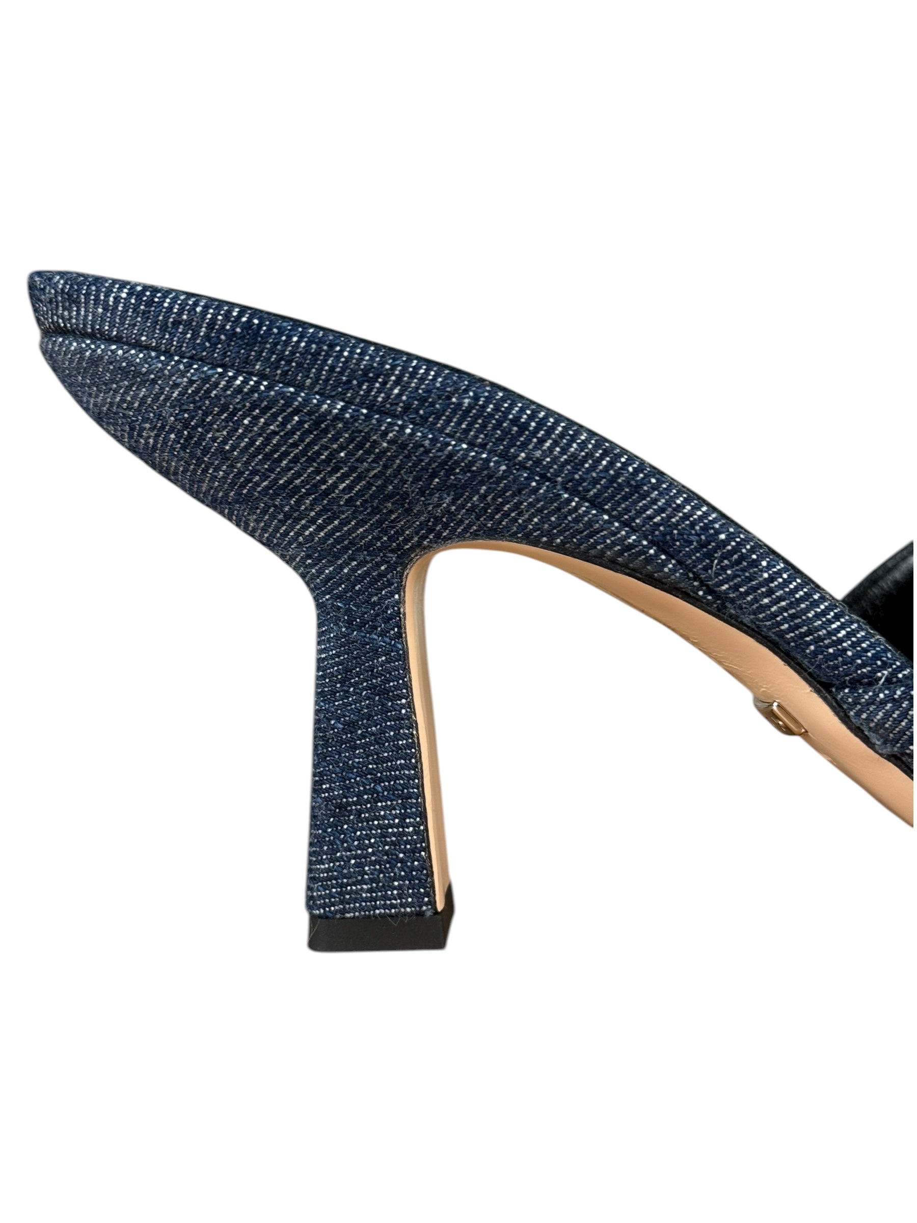 Gucci Denim Sparkle Monogram Heels