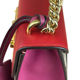 Gucci Padlock Medium Leather Chain Shoulder Bag Beige/Red/Pink