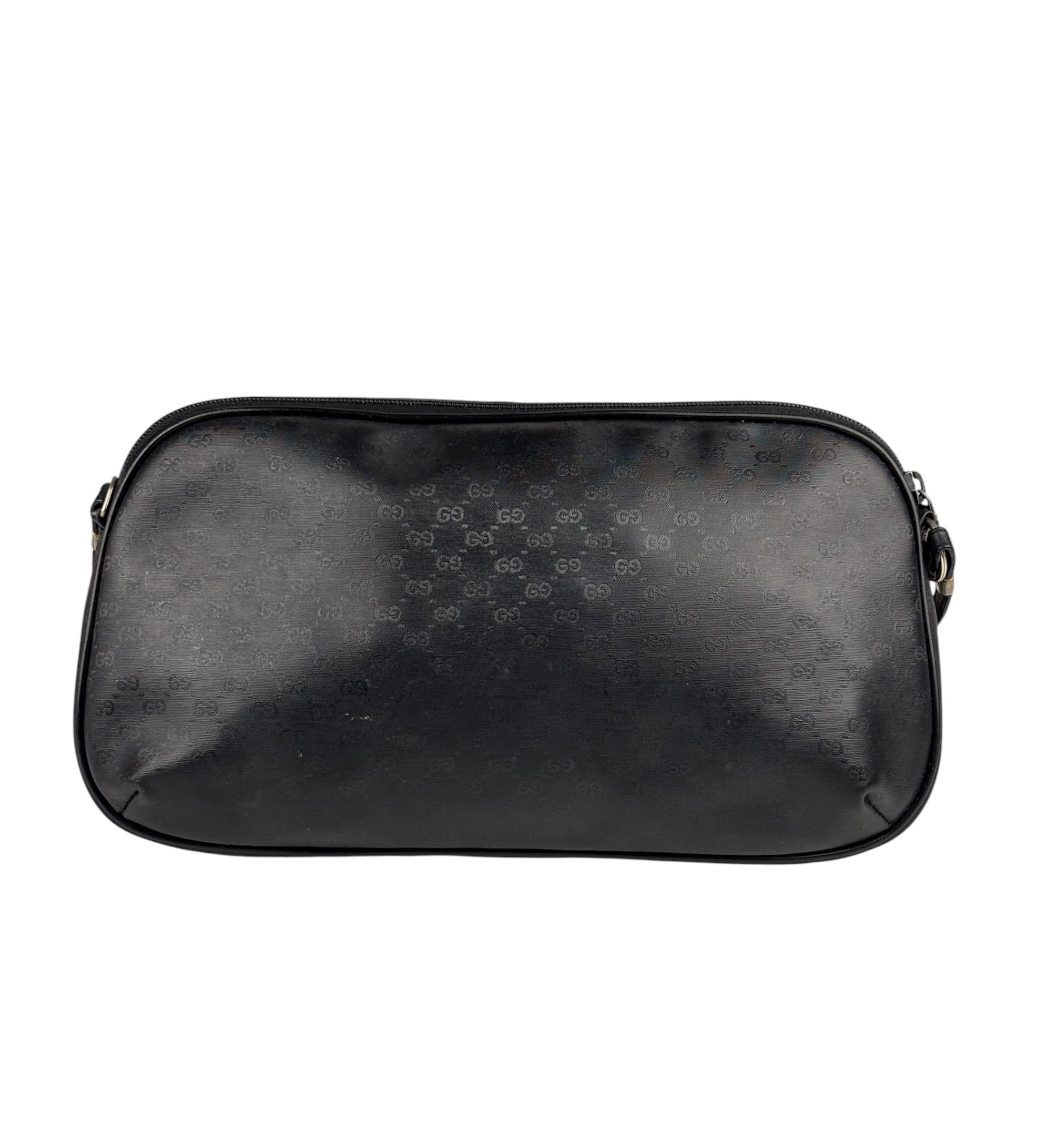Gucci Vintage Micro GG Black Leather Shoulder Bag