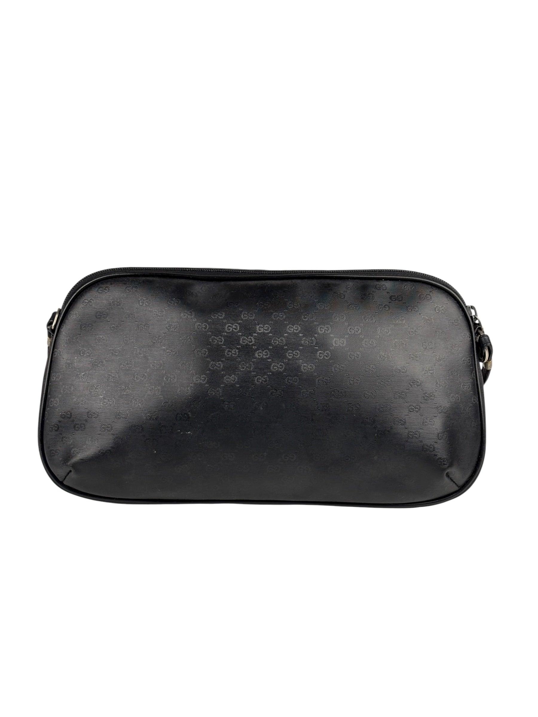 Gucci Vintage Micro GG Black Leather Shoulder Bag
