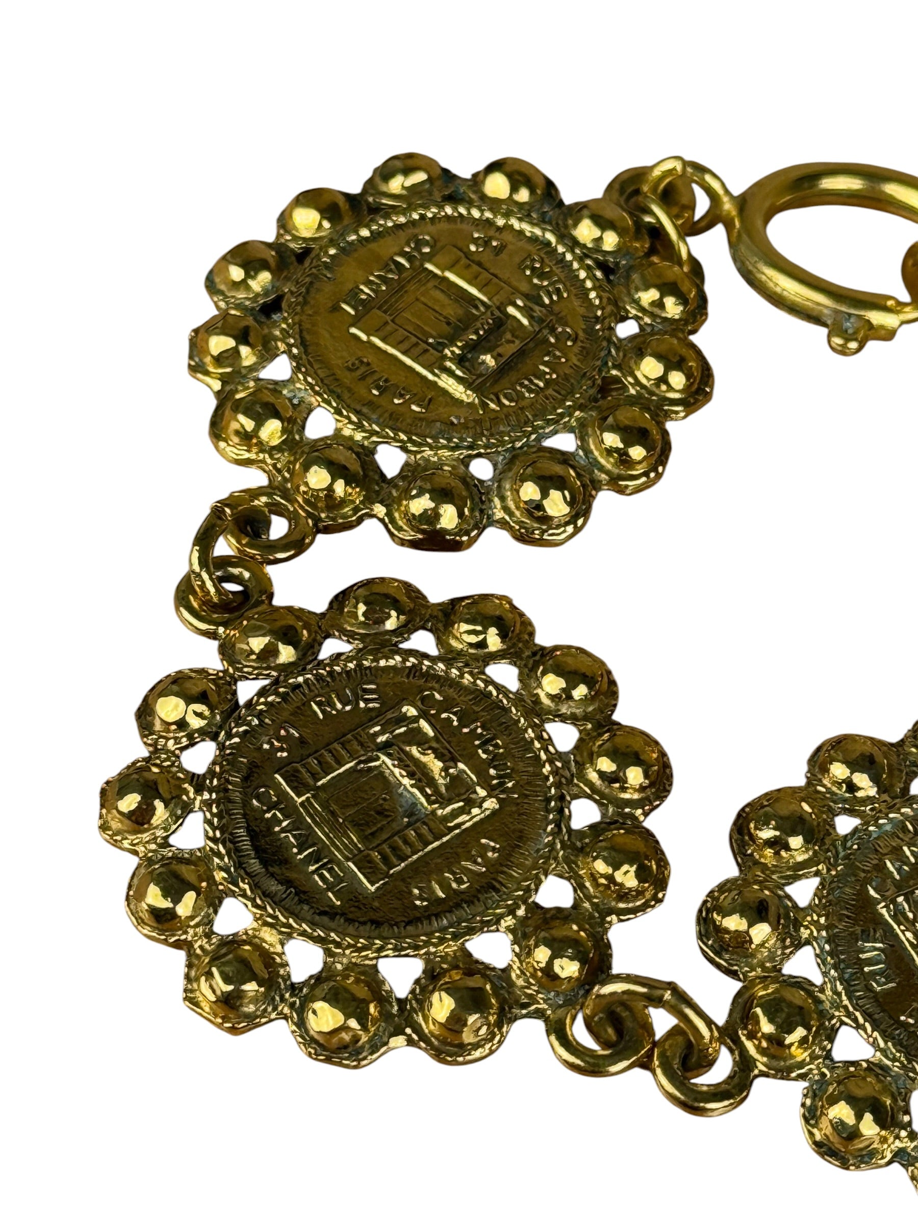 Chanel Gold Rue Cambon Medallion Bracelet