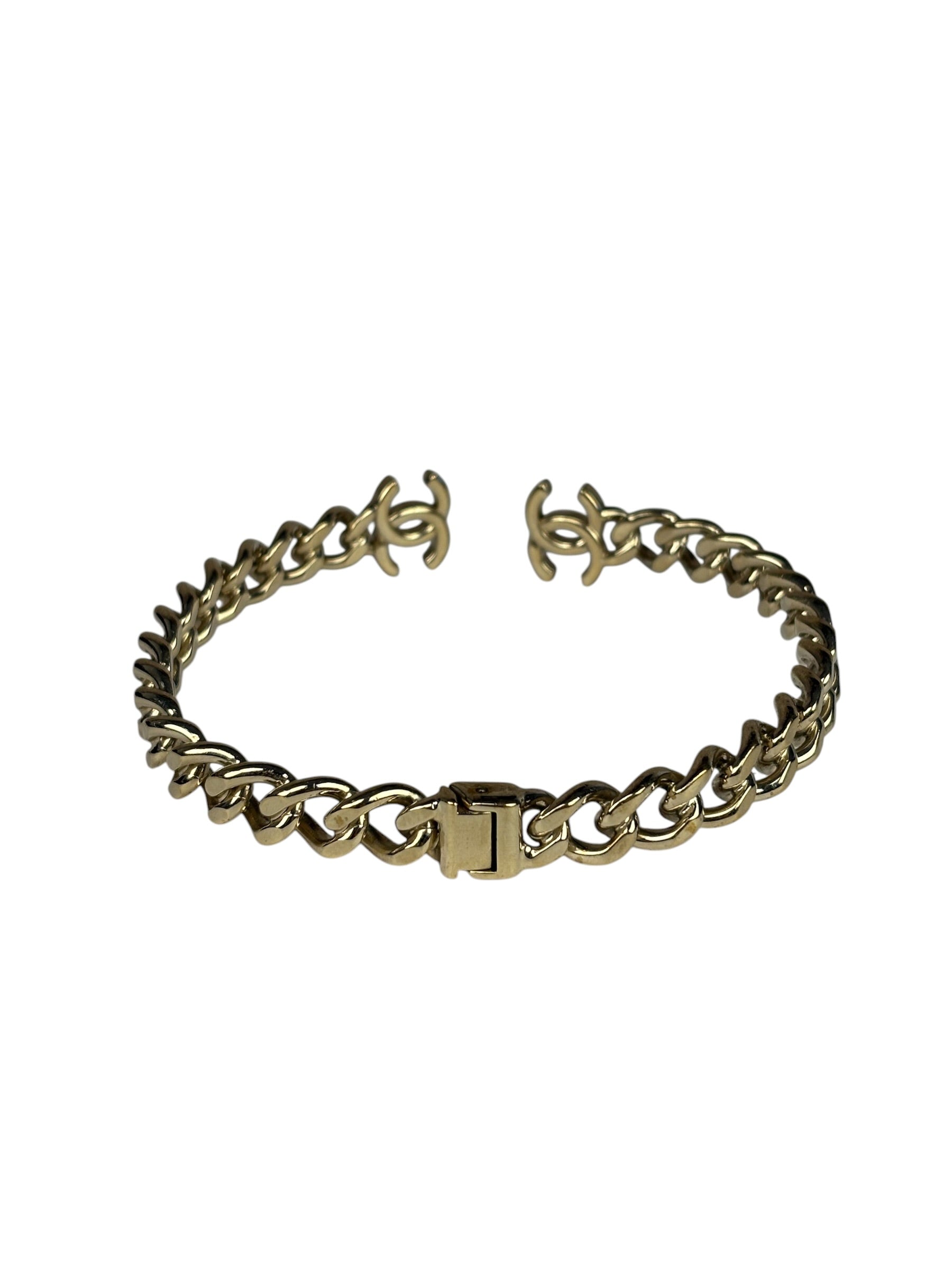 Chanel Gold Chain-Link Choker Necklace