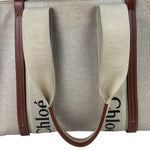 Chloé Canvas Beige/Brown Medium Woody Tote