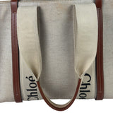 Chloé Canvas Beige/Brown Medium Woody Tote