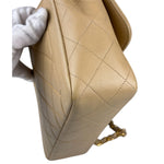 Chanel Vintage Beige Clair Quilted Leather Classic Flap Shoulder Bag 1955