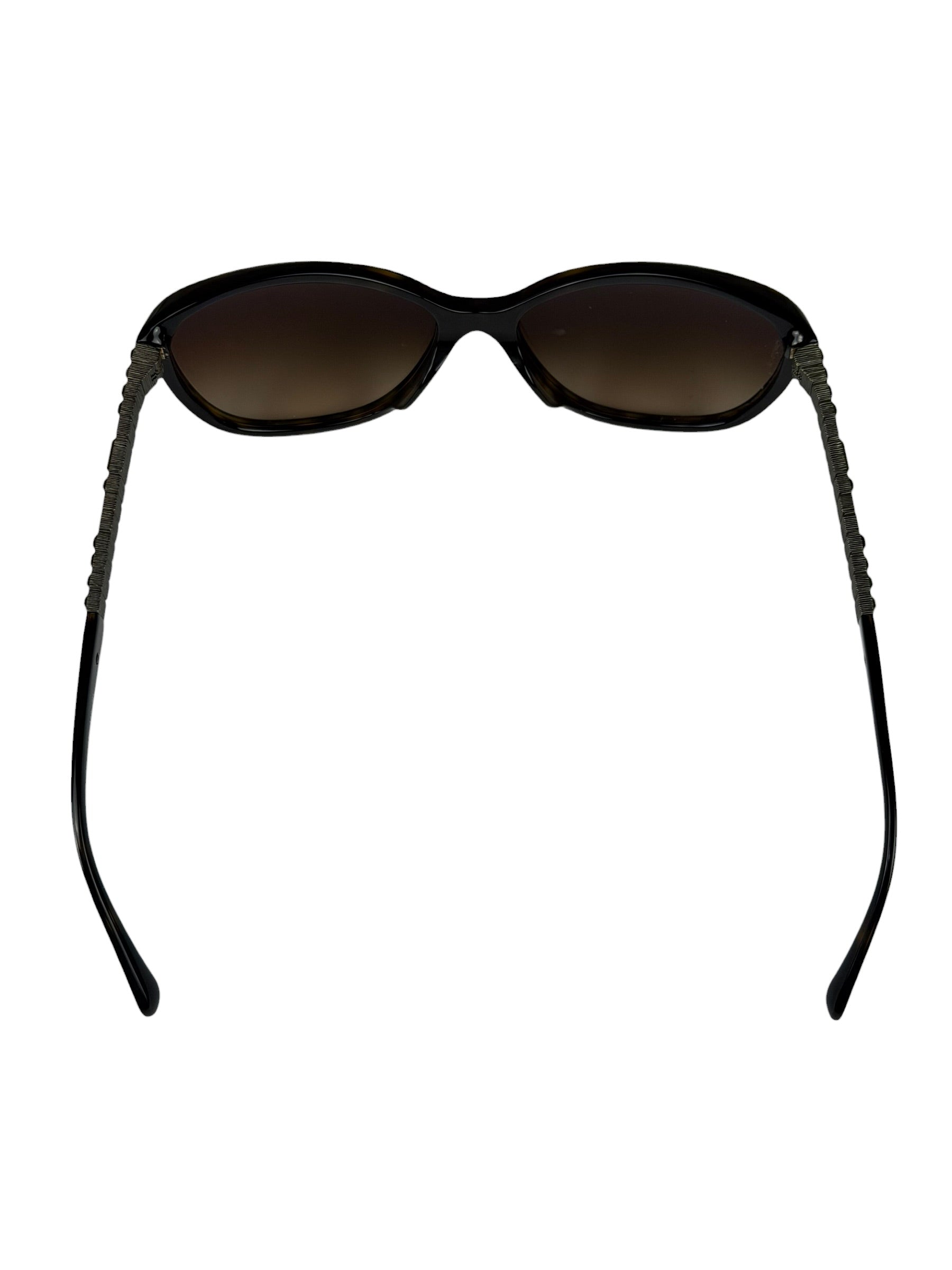 Chanel Brown 5309-B-A Crystal Baguette Bijou Cat-Eye Sunglasses