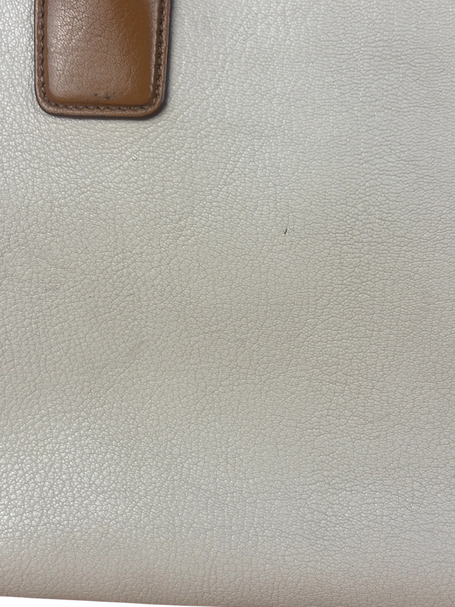 Miu Miu Beige/Brown Bicolor Leather Madras Handbag