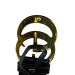 Gucci Gold GG Black Leather Belt