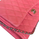 Chanel Coral Pink Matte Quilted Caviar Flap Shoulder Bag 2012