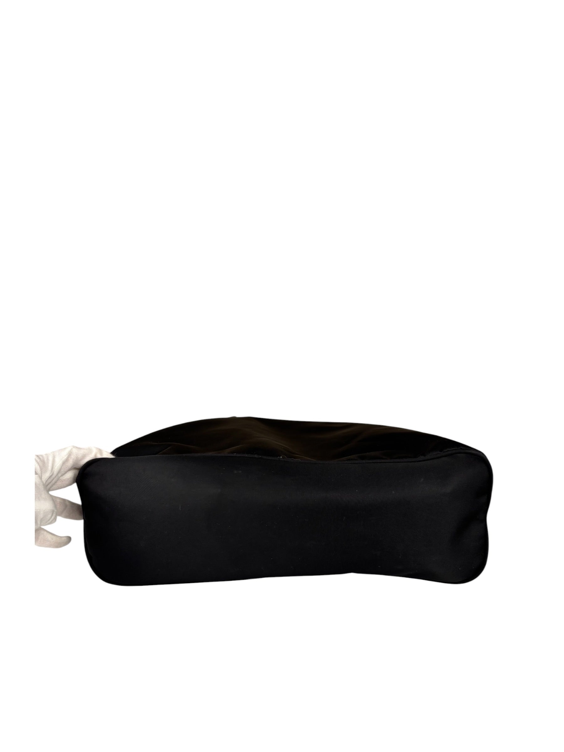 Fendi Vintage Black Nylon Leather Trim FF Roll Tote Bag