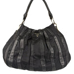 Prada Black Tessuto Nylon/Leather Waves Shoulder Bag