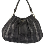 Prada Black Tessuto Nylon/Leather Waves Shoulder Bag