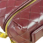 Bottega Veneta Burgundy Leather Intrecciato Bang Bang Vanity Two-Way Bag