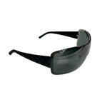 Chanel Black Quilted Y2K Wide Frame Sunglasses