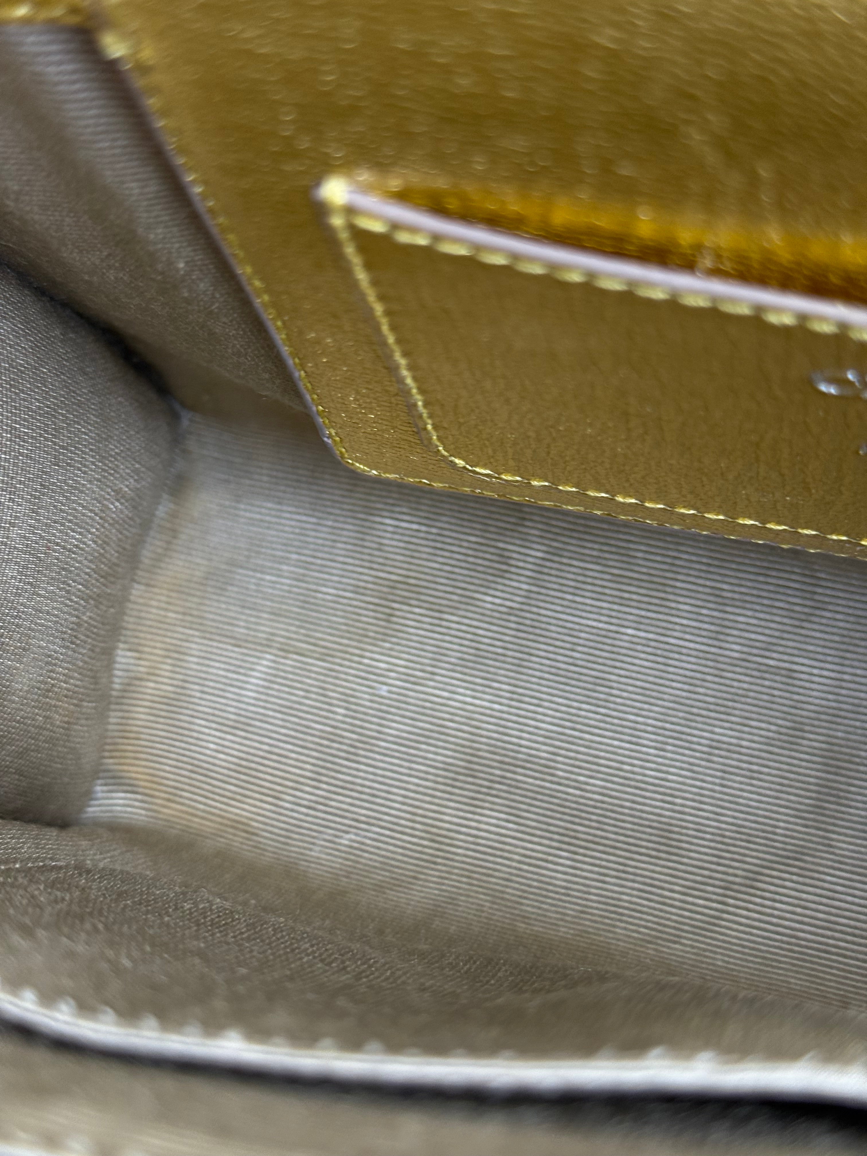 Christian Dior Diorever Gold Leather Clutch Bag