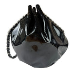 Chanel Black Patent Leather Camellia Petals Shoulder Bag 2010