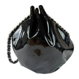 Chanel Black Patent Leather Camellia Petals Shoulder Bag 2010