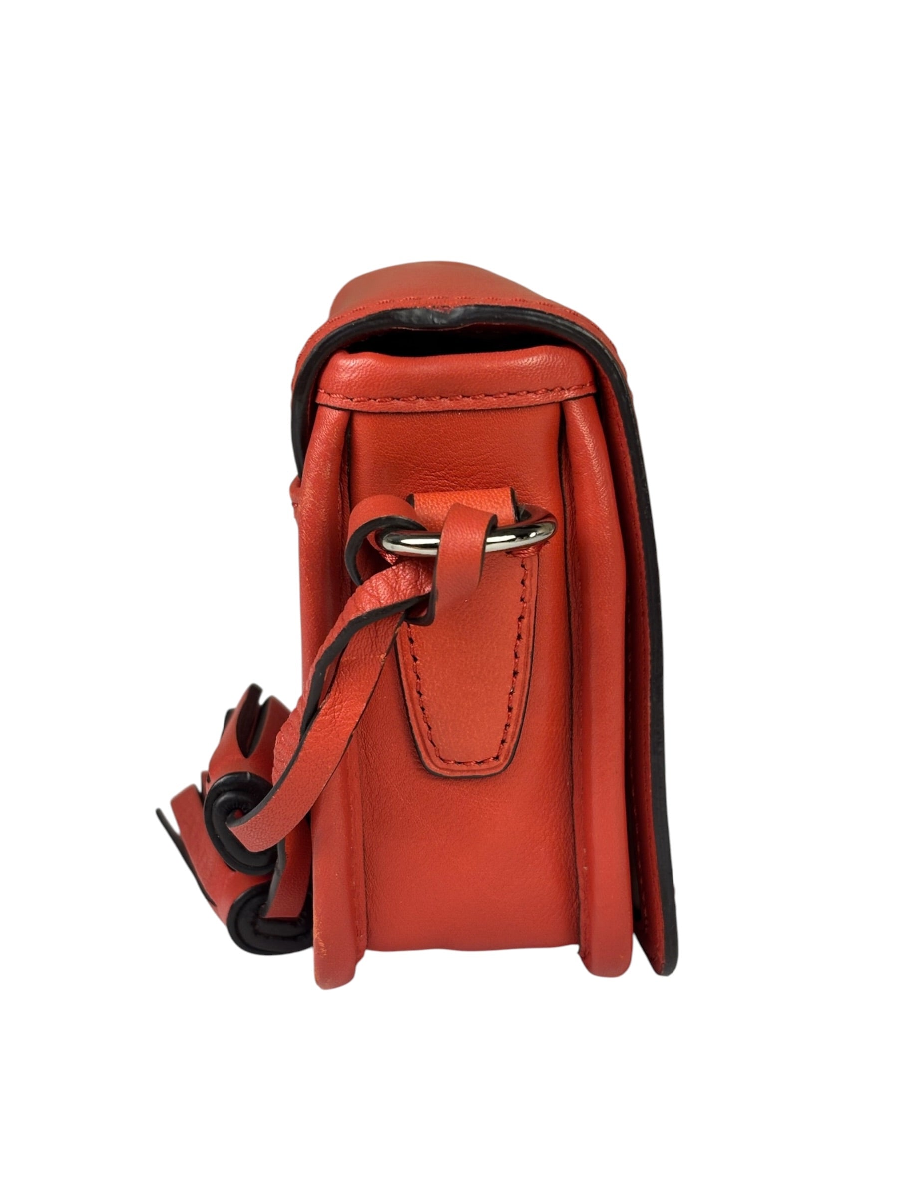 Coach Coral Red Leather Legacy Penny Shoulder Bag