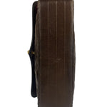 Chanel Vintage Brown V-Flap Border Shoulder Bag