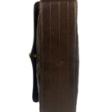 Chanel Vintage Brown V-Flap Border Shoulder Bag