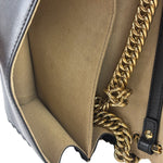 Fendi Black Leather Kan I Scallop Edge Flap Bag