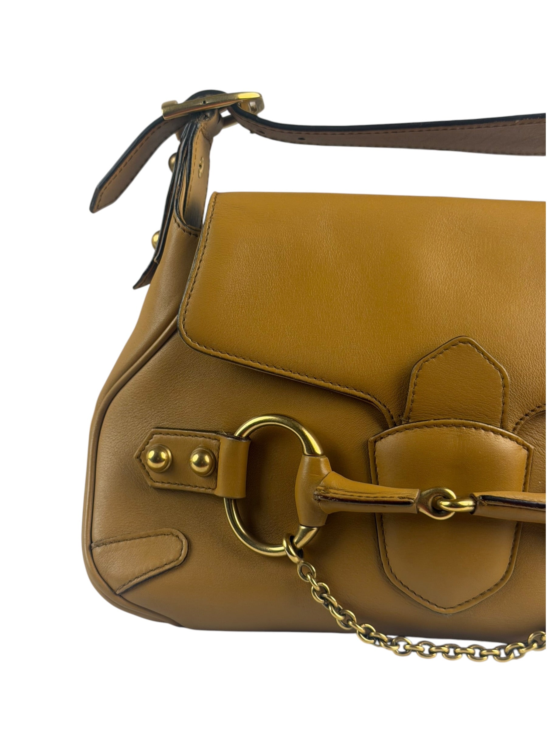 Gucci Vintage Camel Horsebit Shoulder Bag